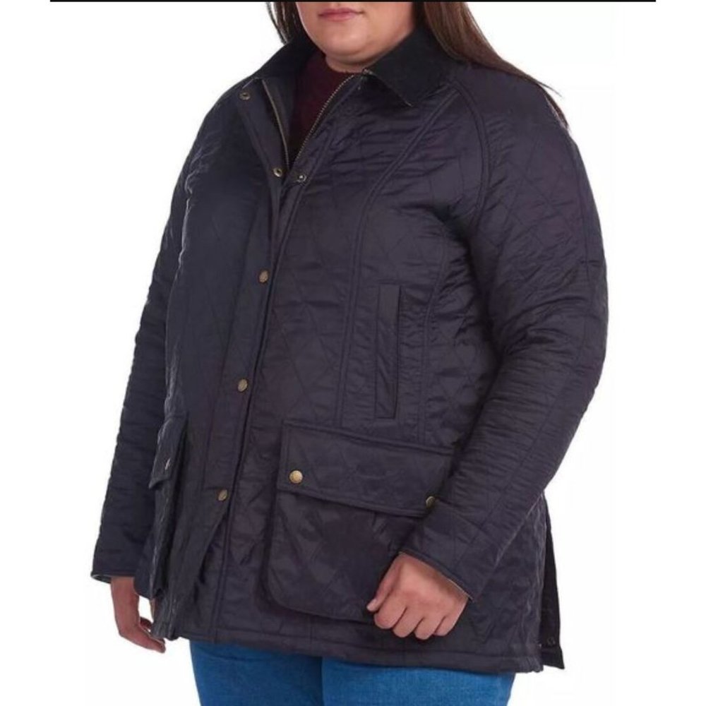 Barbour Beadnell Polarquilt Plus Navy Blue Jacket Size 2X Coat